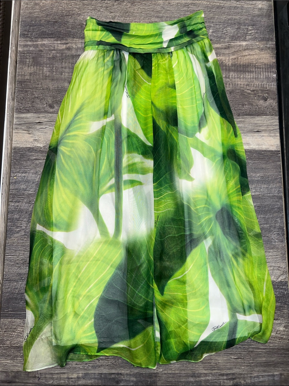 Just Cavalli Green Abstract Print Flowy Maxi Skirt IT 40 US 4 Designer